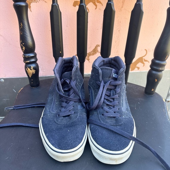 Vans Women’s  Dark Blue High-Top Sneakers - Picture 2 of 5